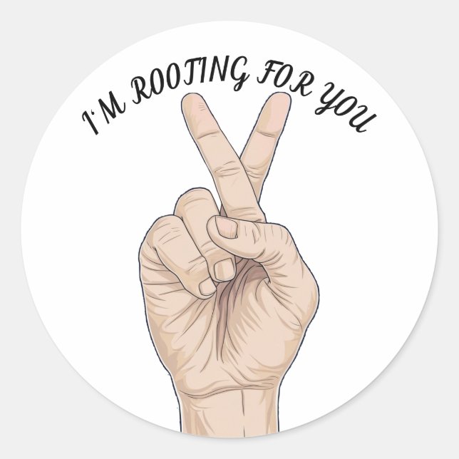 fingers crossed drawing classic round sticker (Front)