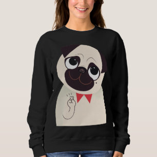 Fingers Crossed Pug  Grey  Classic T-Shirt 732 Sweatshirt