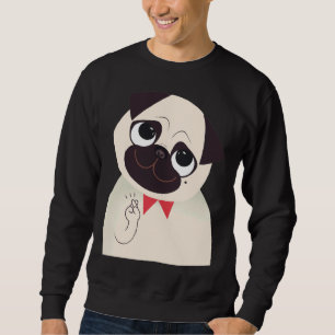 Fingers Crossed Pug  Grey  Classic T-Shirt 732 Sweatshirt