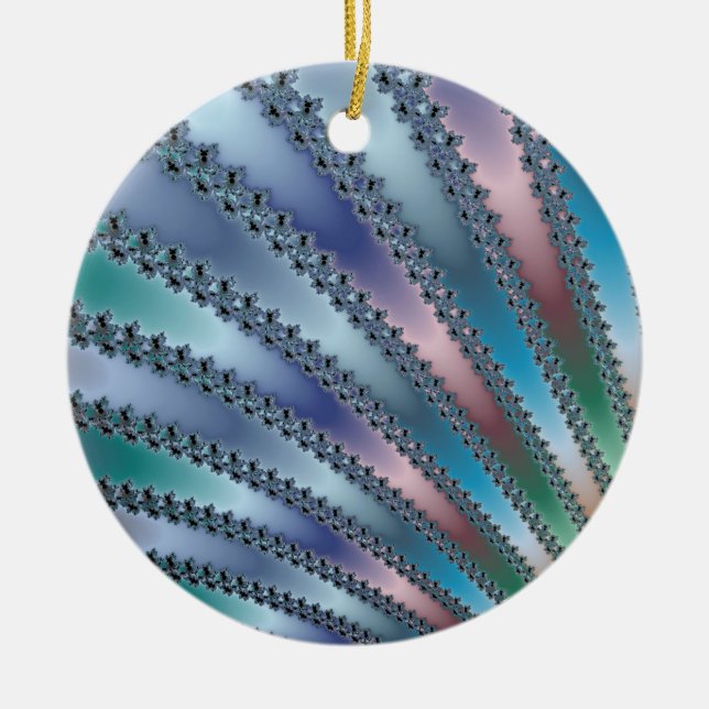Fingers Fractal Art Ceramic Tree Decoration (Front)