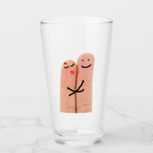 Fingers in love glass