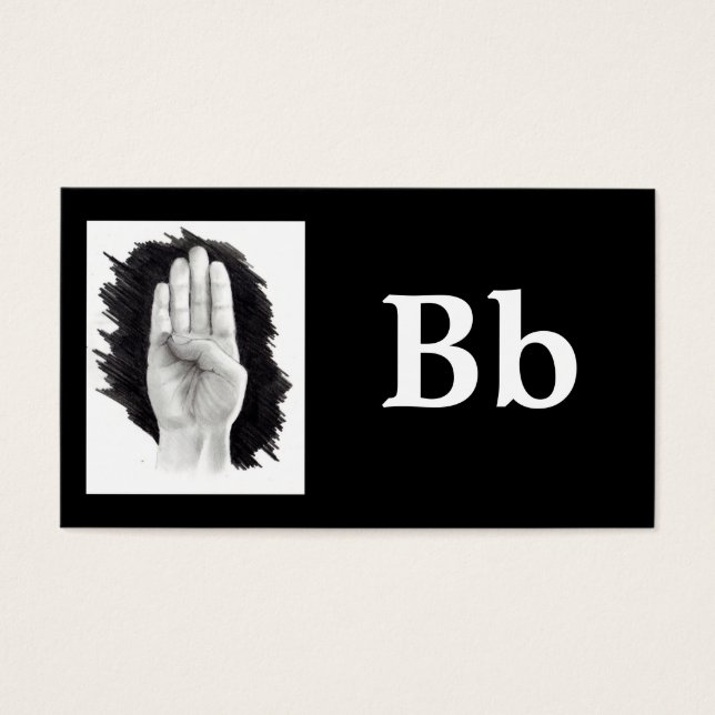 FINGERSPELL CARD LETTER B (Front)