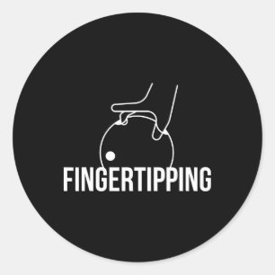 Fingertipping Bowling Grip Design For Bowlers Thro Classic Round Sticker