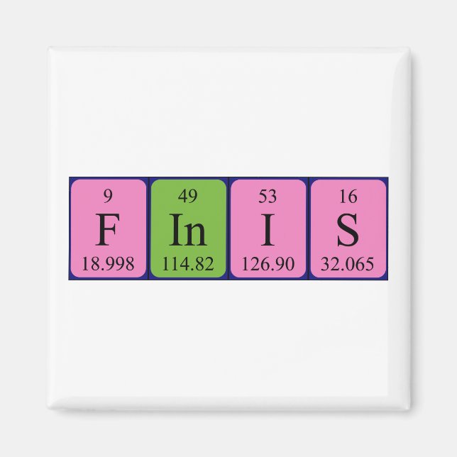 Finis periodic table name magnet (Front)
