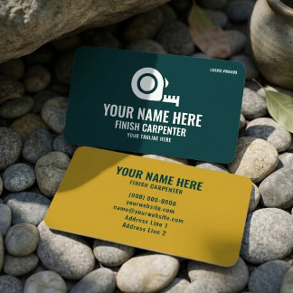 Finish Carpenter Elite Woodworking Forest Green Business Card