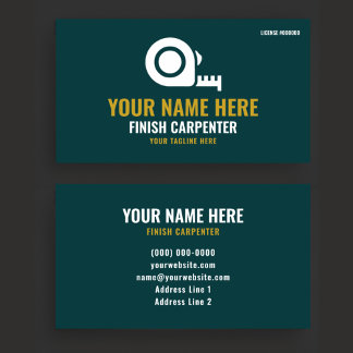 Finish Carpenter Professional Forest Green & Gold Business Card