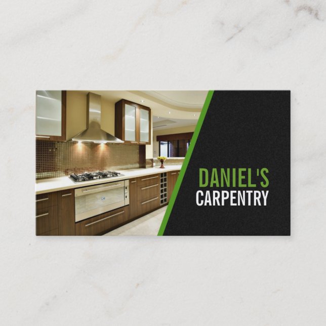 Finish Carpentry, Mill Work, Construction Business Card (Front)