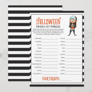 Finish My Phrase Halloween Party Game