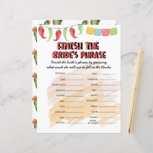 Finish The Bride's Phrase Bridal Shower Game