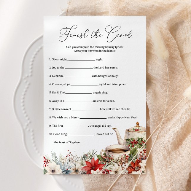 Finish The Carol Christmas Tea Party Holiday Game (Creator Uploaded)