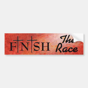 Finish the Race Bible Quote Bumper Sticker