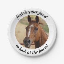 Finish your food to look at the horse