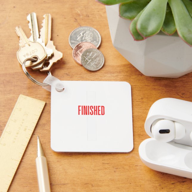 Finished - Christian Cross Design | It Is Finished Key Ring (Desk)
