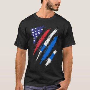 Finland American Grown Flag USA Patriot Heritage M T-Shirt