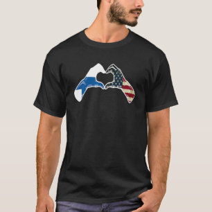 Finland American USA Flag USA Finnish Heart 1 T-Shirt