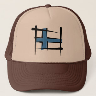 Finland Brush Flag Trucker Hat