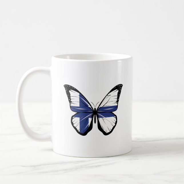 Finland Butterfly Flag Coffee Mug (Left)