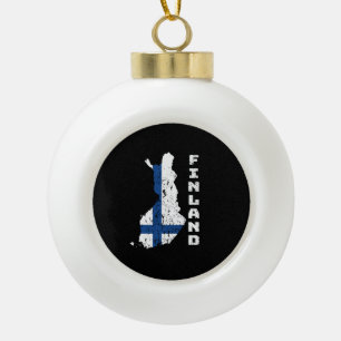 Finland Ceramic Ball Christmas Ornament