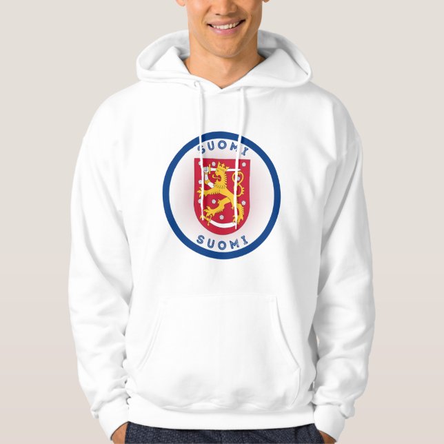 Finland Coat of Arms Circle Shape Hoodie (Front)
