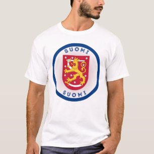 Finland Coat of Arms Circle Shape T-Shirt