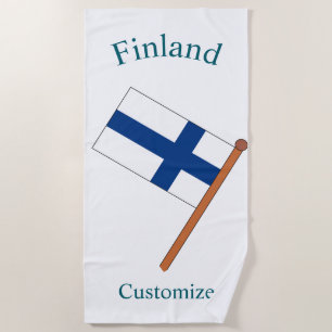 Finland Country Flag Thunder_Cove Beach Towel