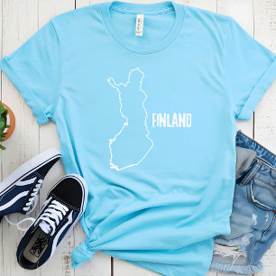 Finland Country Map Outline Finnish Boundary Line T-Shirt