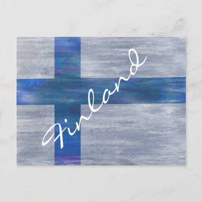 Finland distressed Finnish flag Postcard (Front)