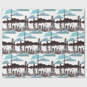 Finland Fall Daylight Lake Wrapping Paper