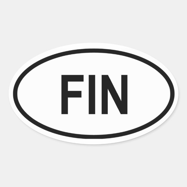 Finland "FIN" Oval Sticker (Front)