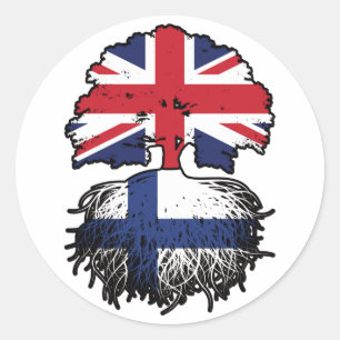 Finland Finnish British UK United Kingdom Britain Classic Round Sticker