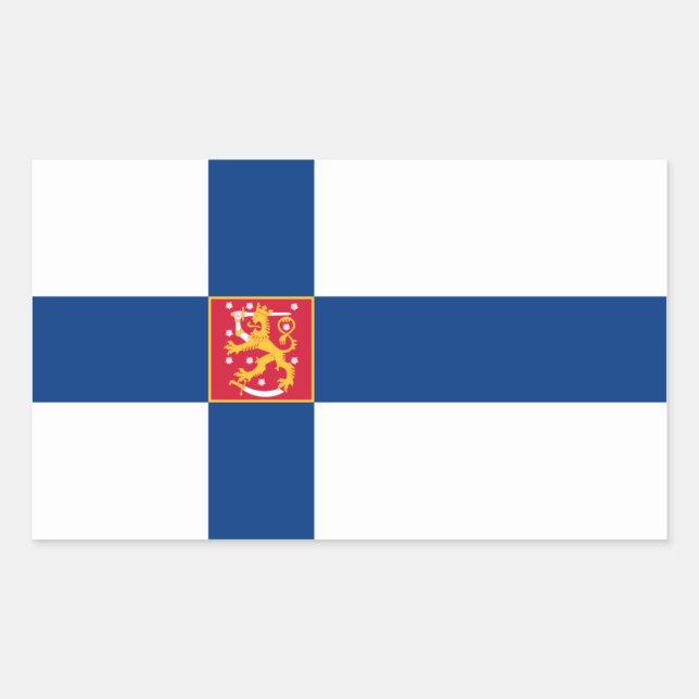 Finland/Finnish/Finn Flag Rectangular Sticker (Front)