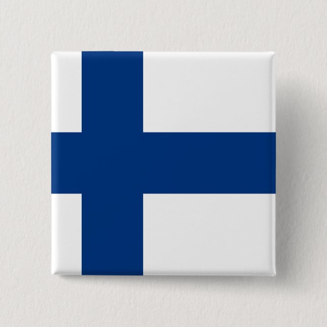 Finland (Finnish) Flag 15 Cm Square Badge (Front)