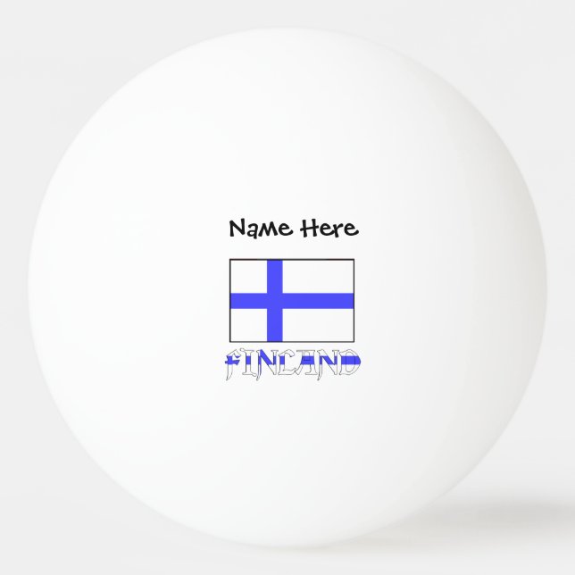 Finland Finnish Flag Black Personalisation  Ping Pong Ball (Front)