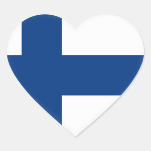 Finland (Finnish) Flag Heart Sticker