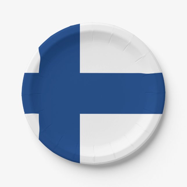 Finland (Finnish) Flag Paper Plate (Front)