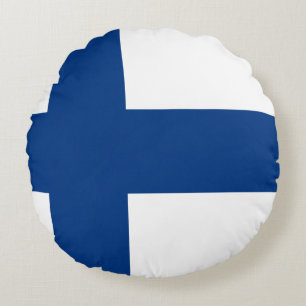 Finland (Finnish) Flag Round Cushion