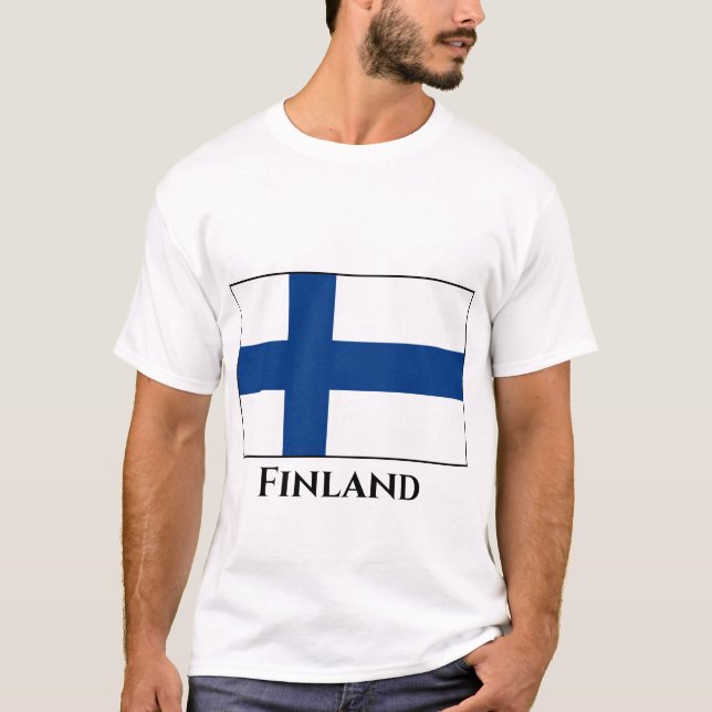Finland (Finnish) Flag T-Shirt (Front)