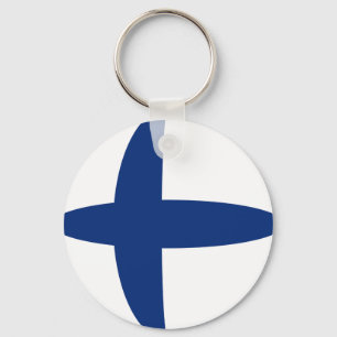Finland Fisheye Flag Keychain