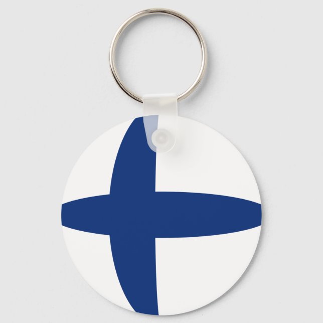 Finland Fisheye Flag Keychain (Front)