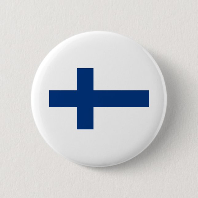 Finland Flag 6 Cm Round Badge (Front)