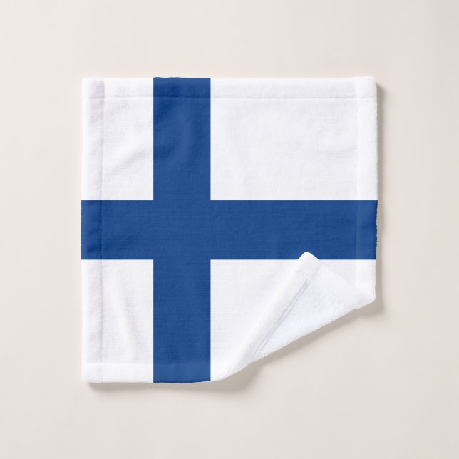 Finland Flag Bath Towel Set (Wash Cloth)