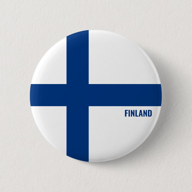 Finland Flag Charming Patriotic Button (Front)
