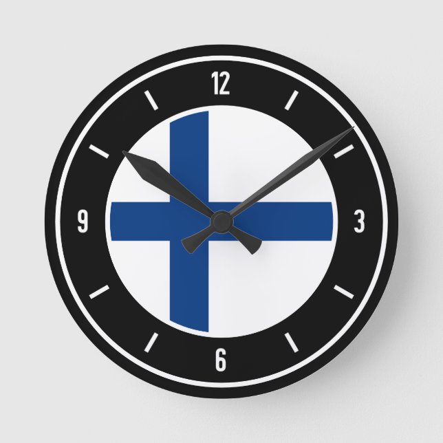 Finland Flag Elegant Round Clock (Front)
