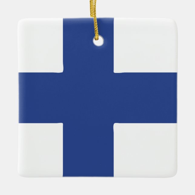 Finland Flag Emblem Ceramic Ornament (Front)