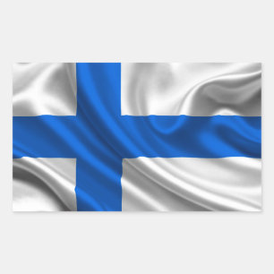 Finland Flag Fabric Rectangular Sticker
