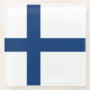 Finland Flag Glass Coaster