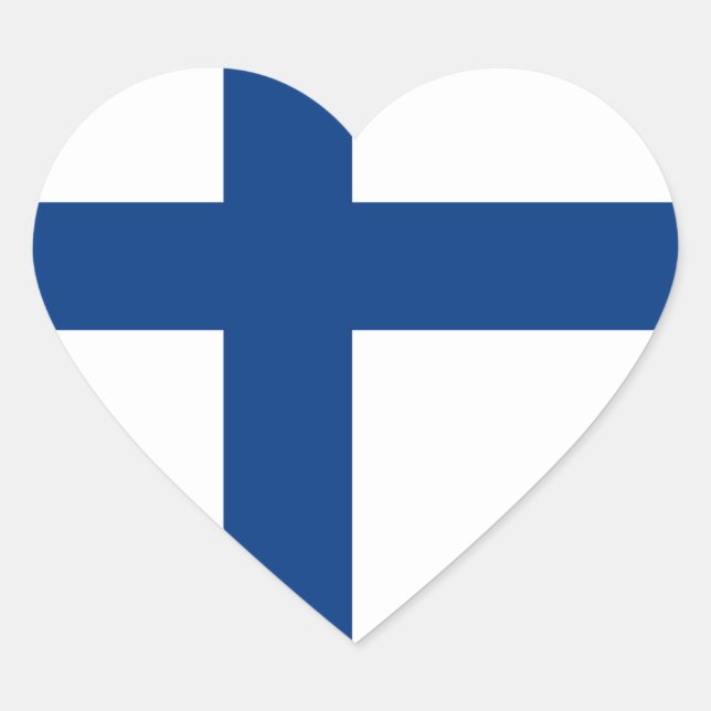 Finland Flag Heart Sticker (Front)