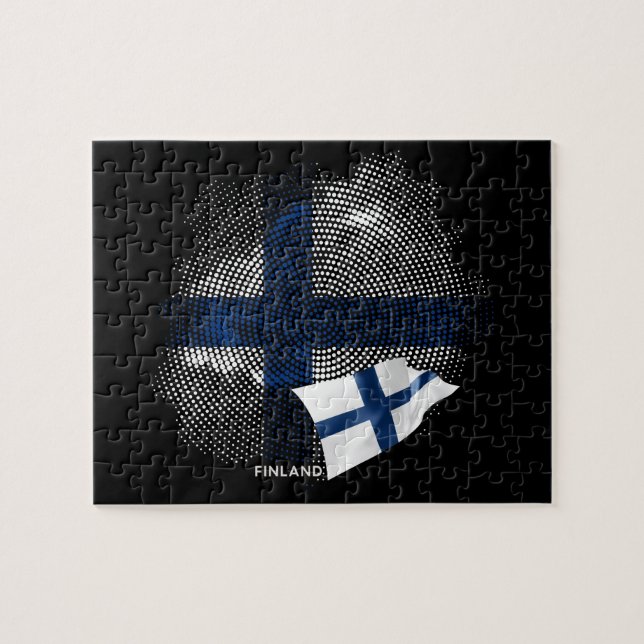 Finland flag jigsaw puzzle (Horizontal)