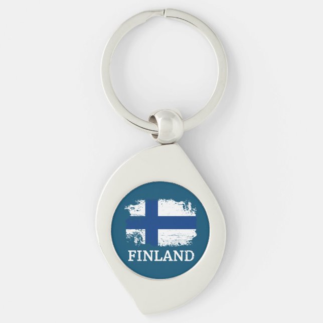 Finland Flag  Key Ring (Front)