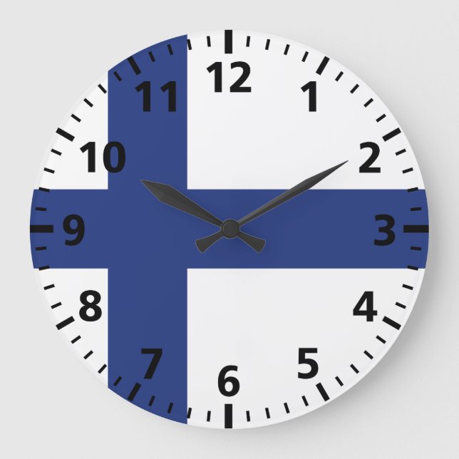 Finland Flag Large Clock (Front)